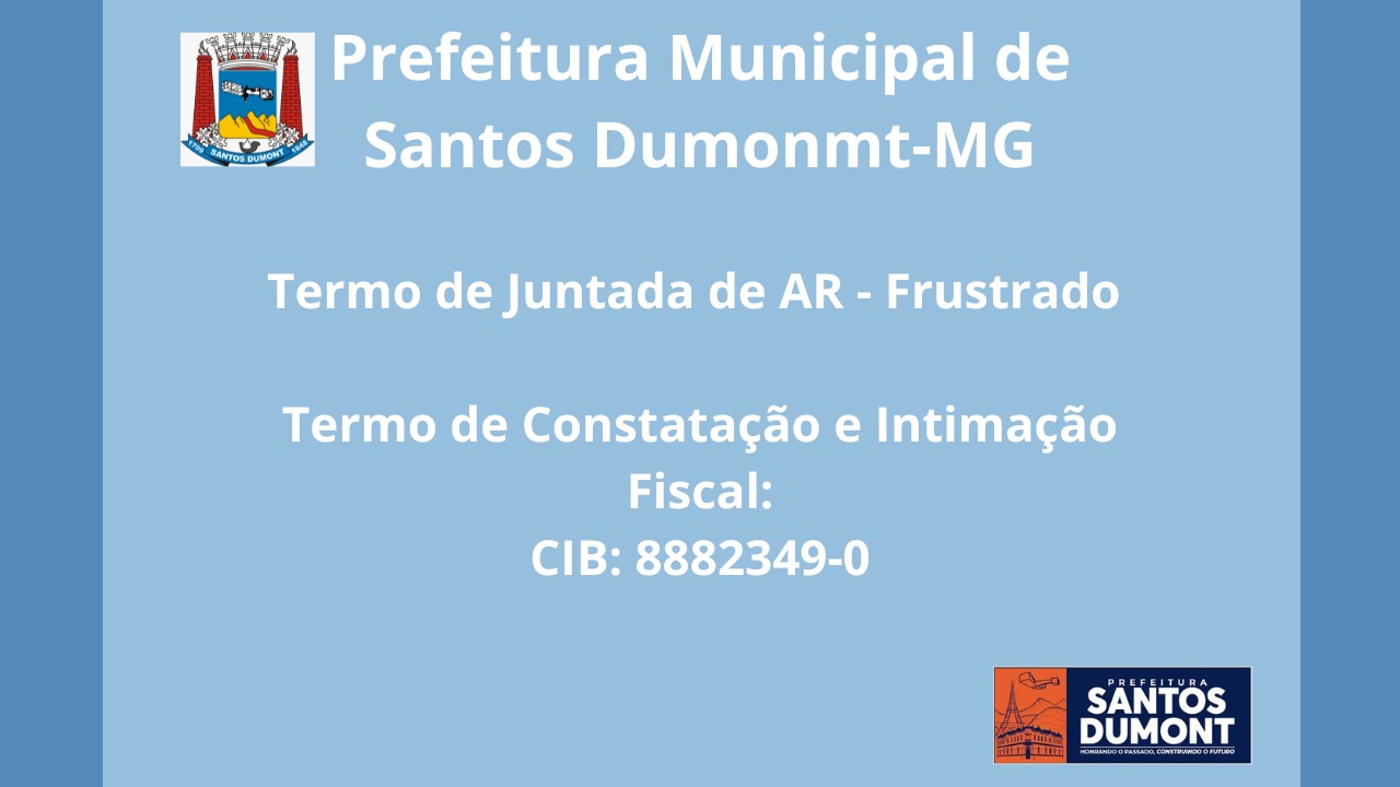 Secretaria Municipal de Finanças - TERMO DE JUNTADA DE AR - FRUSTADO