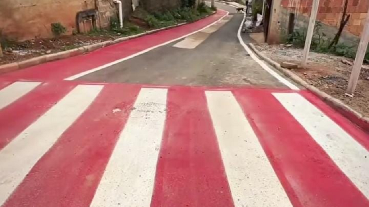 Rua Projetada, Ponte Preta: finalização da etapa de sinalização horizontal