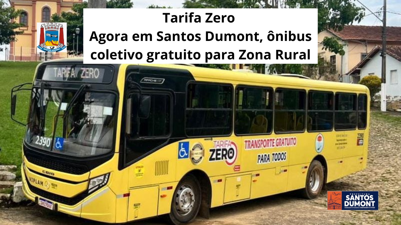 Horários dos Ônibus TARIFA ZERO para as localidades rurais