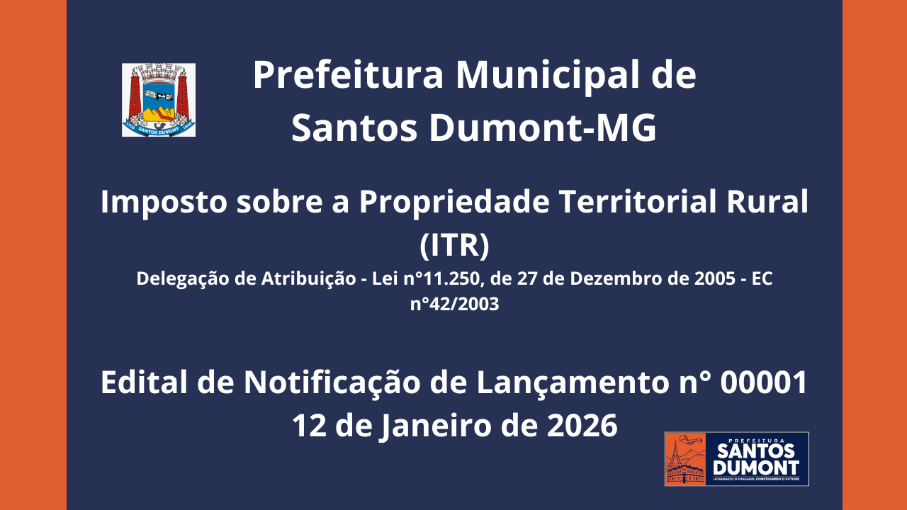 Edital de Notificação de Lançamento Nº 00001 de 12 de Janeiro de 2026