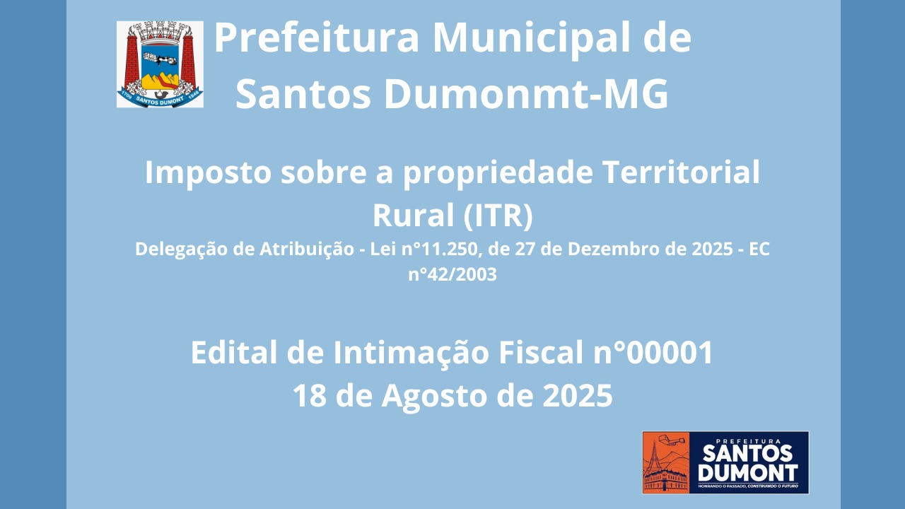 Secretaria de Finanças - Imposto Sobre a Propriedade Territorial Rural - ITR