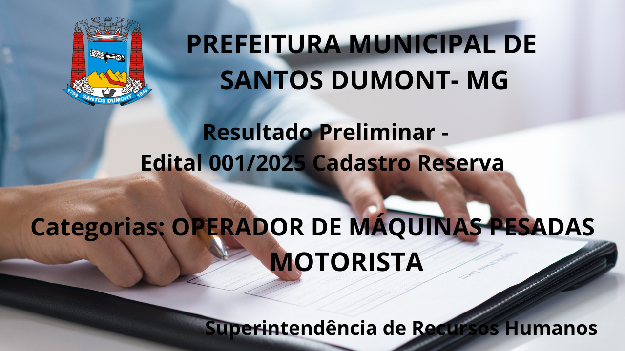 Resultado Preliminar do Processo Seletivo - Edital 001/2025 - Contratação Temporária - Cadastro Reserva