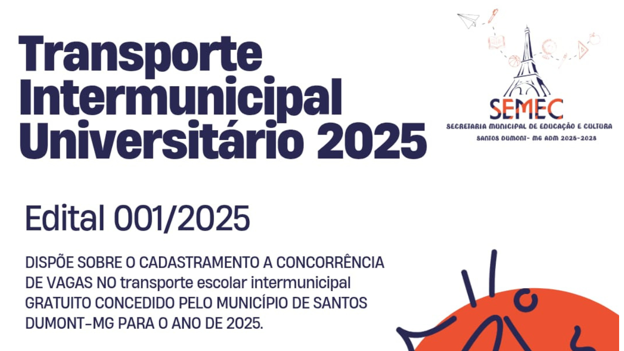 Prefeitura lança Edital 001/2025 de cadastramento a concorrência de vagas no Transporte Escolar Intermunicipal gratuito 