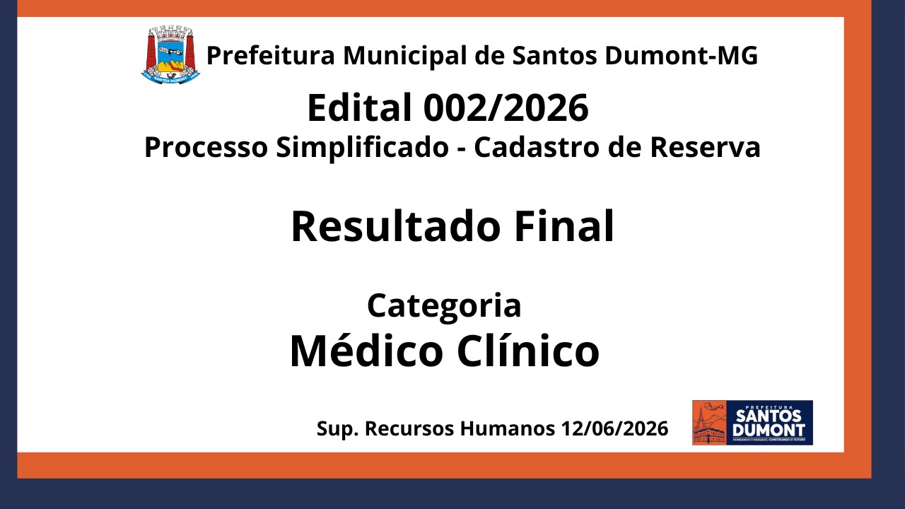 Edital 002/2026 Resultado Final 