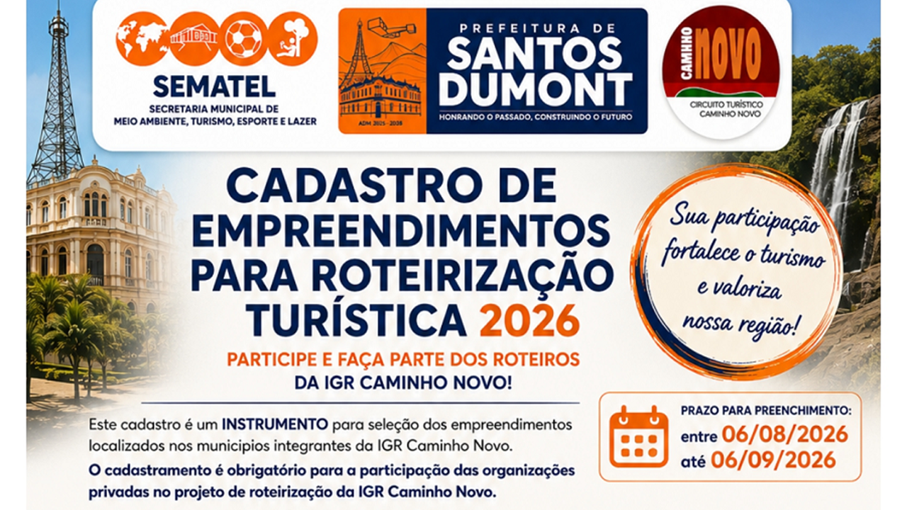 ATENÇÃO, EMPREENDEDORES DO TURISMO! Vem aí Mapa Turístico