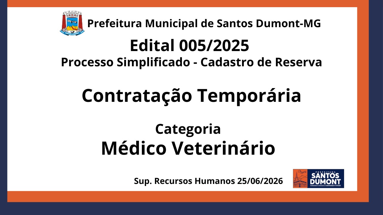 Edital 005/2026 Contratação Tempóraria
