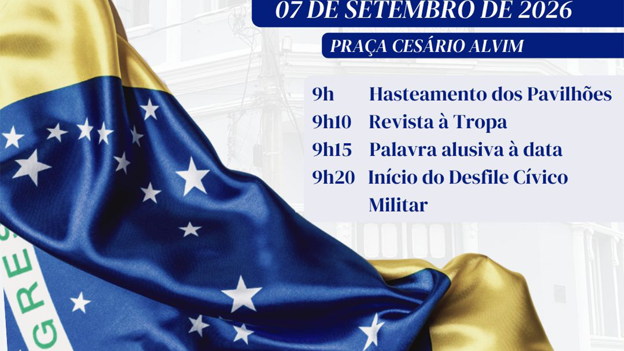 Prefeito Pacífico Júnior convida a todas para comemorações alusiva aos 204 anos da Independêcia do Brasil