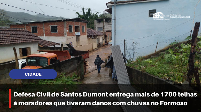 Defesa Civil de SD entrega mais de 1700 telhas à moradores que tiveram danos com chuvas no Formoso