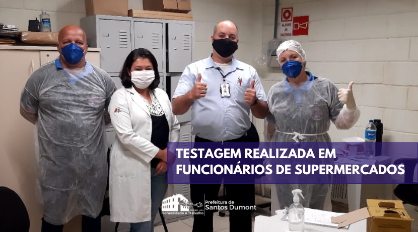 Secretaria de Saúde realiza testes em funcionários de supermercados