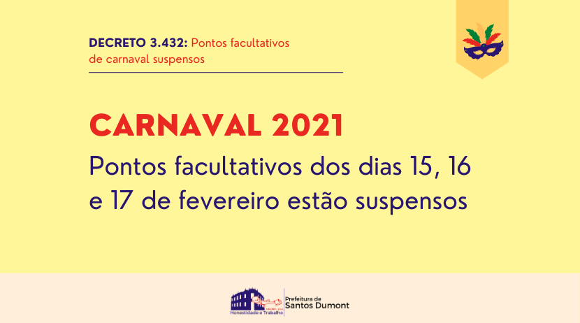 Pontos facultativos do carnaval são cancelados