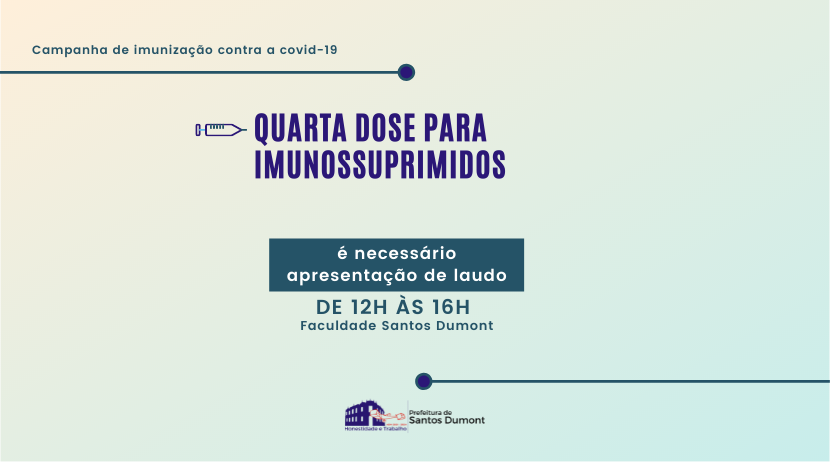 Imunização inicia aplicação de quarta dose para imunossuprimidos