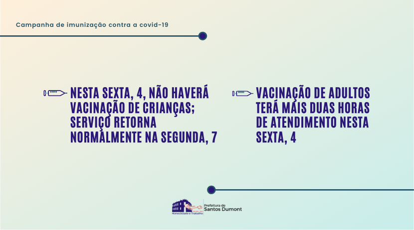 Mudanças no atendimento de vacinação contra a Covid-19 ocorrem nesta sexta, 4