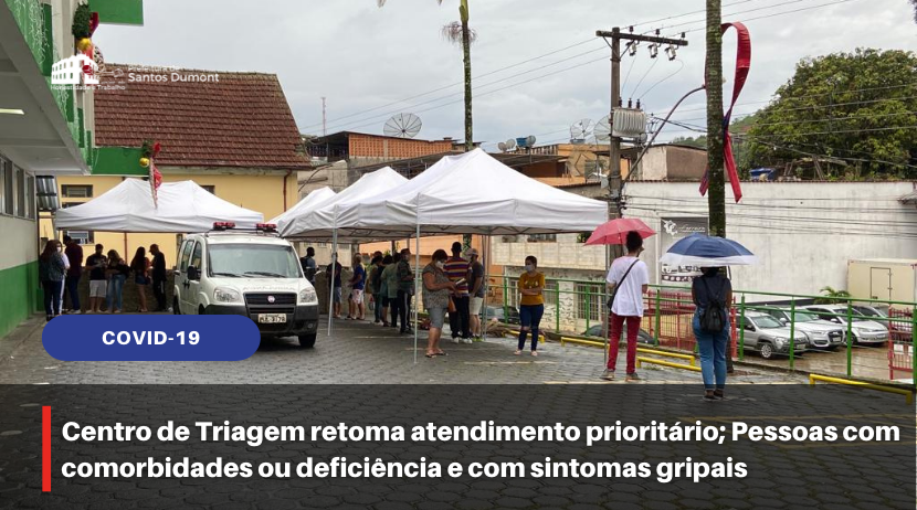 Centro de Triagem retoma atendimento prioritário; Pessoas com comorbidades ou deficiência e com sintomas gripais