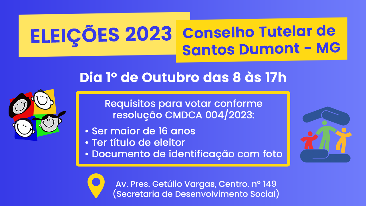 Participe da eleição do Conselho Tutelar no dia  01/10/2023