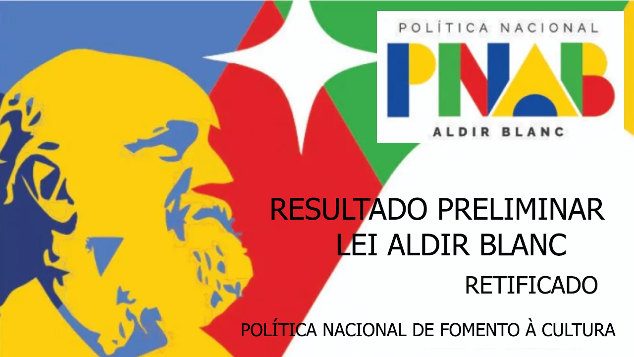 RESULTADO PRELIMINAR DE CLASSIFICAÇÃO - RETIFICADO - DA POLÍTICA NACIONAL ALDIR BLANC