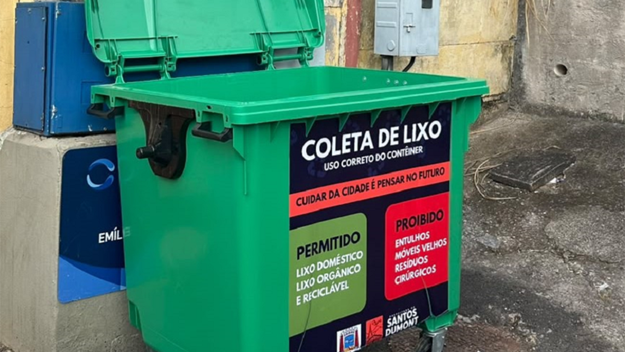 Contêineres de recepção de lixo foram colocados em pontos críticos da área urbana
