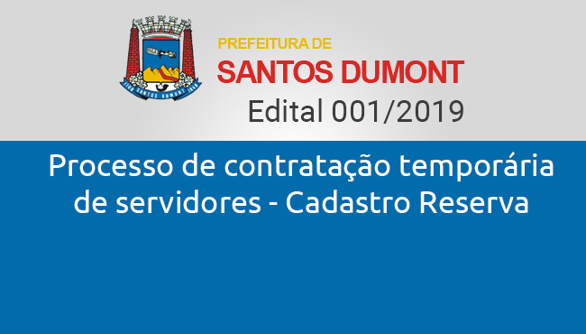 Processo de contratação temporária de servidores - Cadastro Reserva 2020