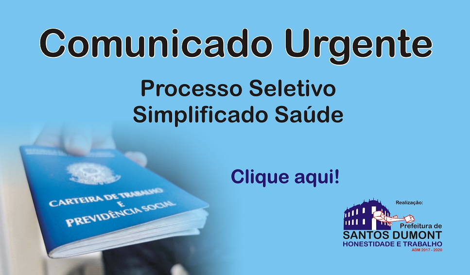 Atenção Inscritos no Processo Seletivo da Saúde