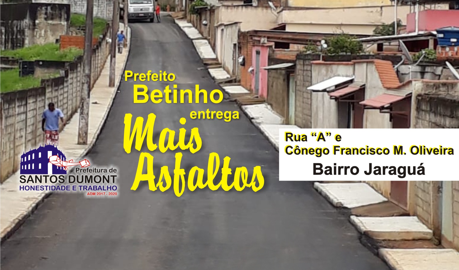 Prefeito Betinho entrega mais asfaltos na Cidade