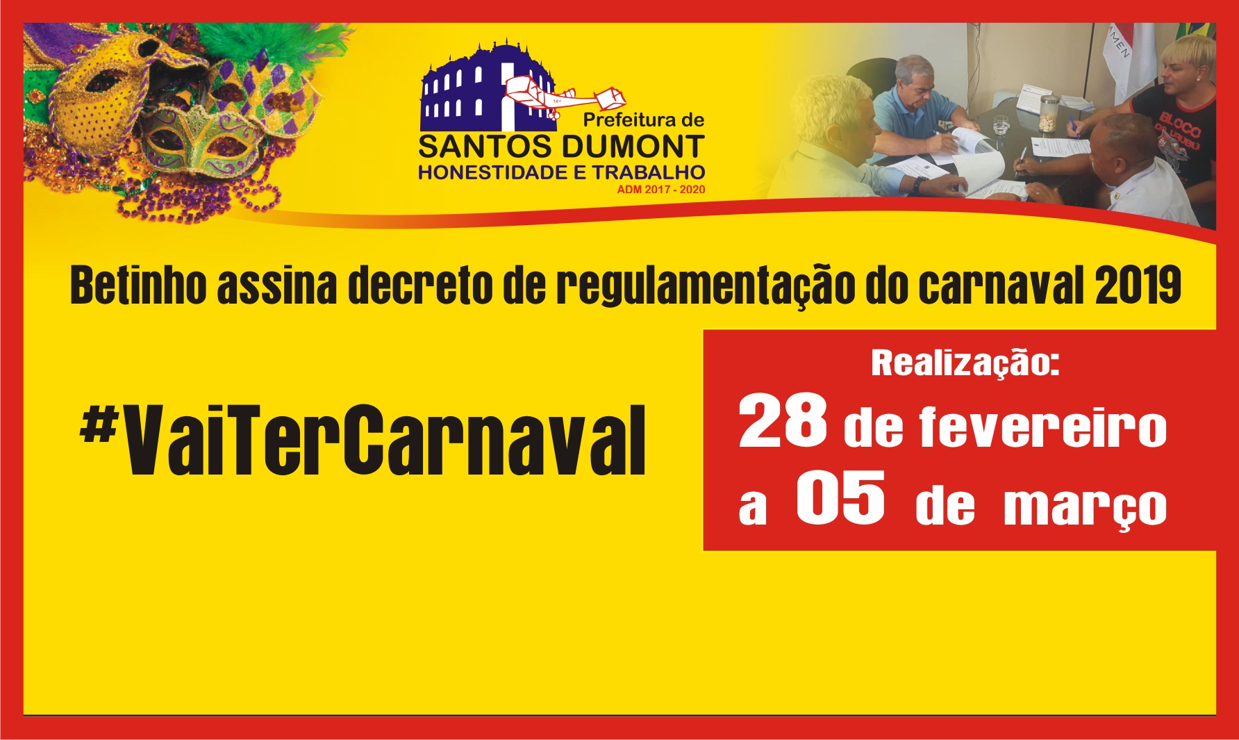 Betinho assina decreto de regulamentação do Carnaval 2019