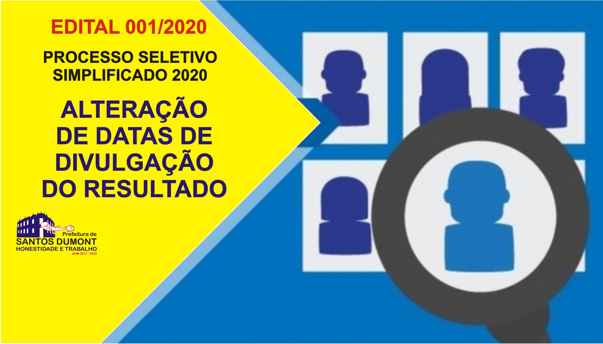 EDITAL Nº 001/2020 - Alteração de data