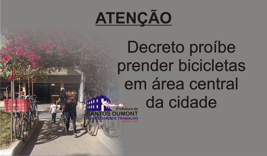 Decreto Municipal proíbe prender bicicletas em área central da cidade