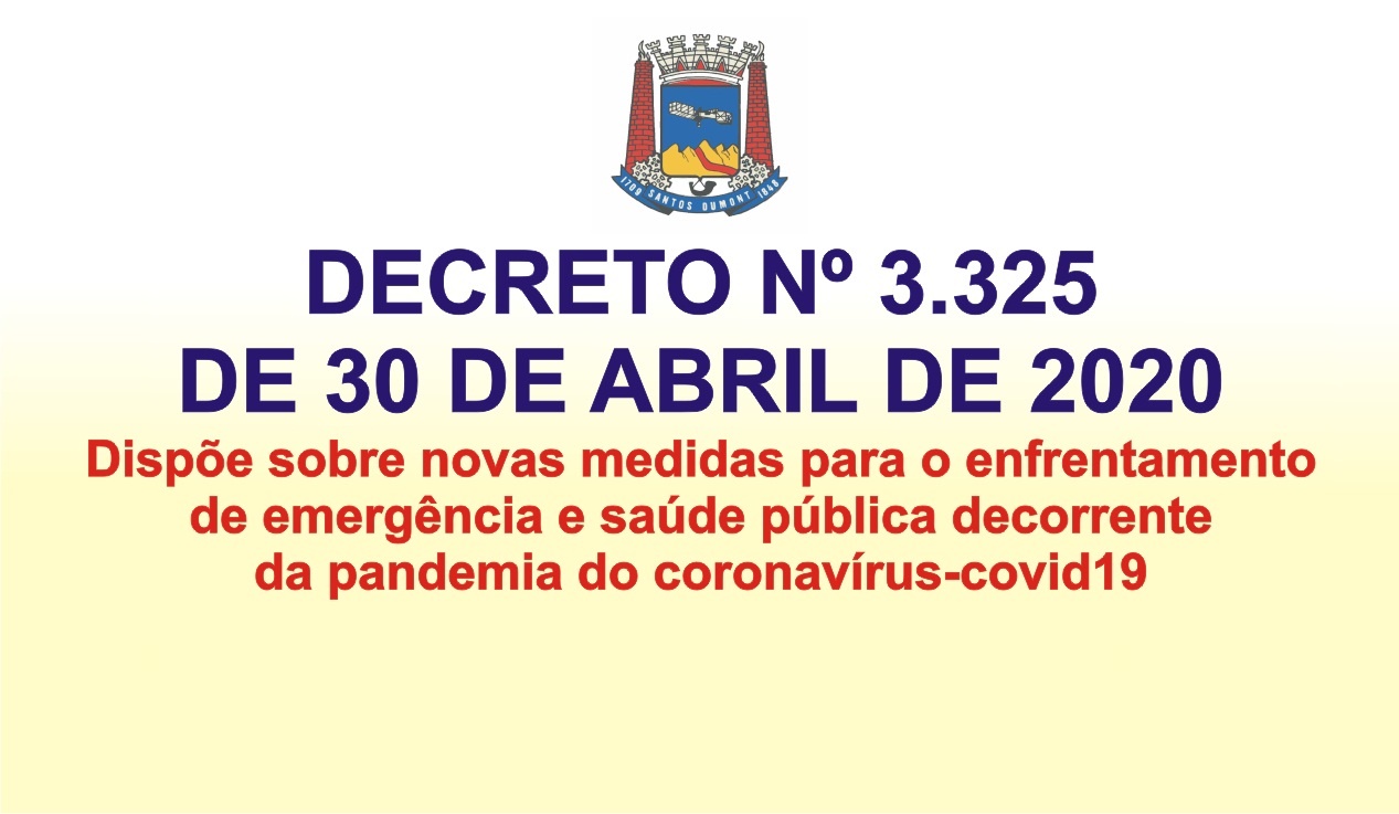 DECRETO Nº 3.325 DE 30 DE ABRIL DE 2020