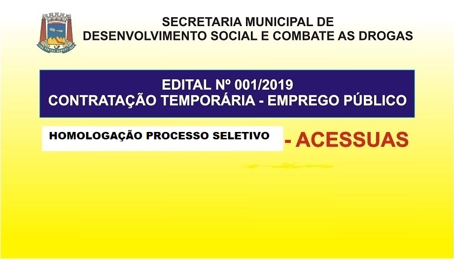 HOMOLOGAÇÃO PROCESSO SELETIVO SIMPLIFICADO-